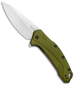 Kershaw Link 20CV Drop Point Knife Olive Al (3.25" Stonewash) 1776OLSW