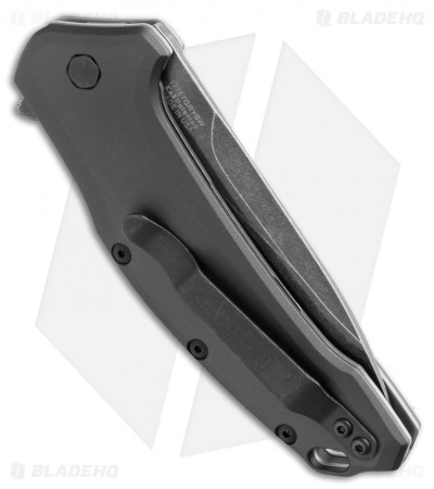 Kershaw Link Drop Point Knife Gray Aluminum (3.25" BlackWash) 1776GRYBW