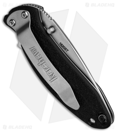 Kershaw Scallion Assisted Opening Knife Black GFN (2.25" Bead Blast Serr) 1620ST