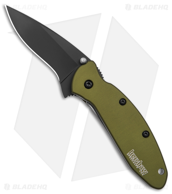 Kershaw Scallion Assisted Opening Knife Olive (2.25" Black) 1620OLBLK