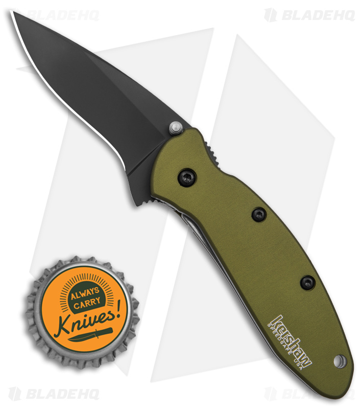 Kershaw Scallion Assisted Opening Knife Olive (2.25" Black) 1620OLBLK