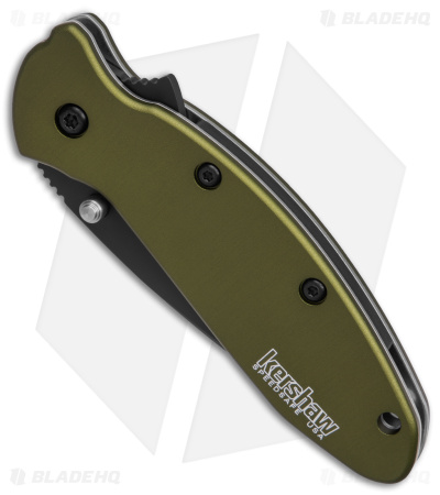 Kershaw Scallion Assisted Opening Knife Olive (2.25" Black) 1620OLBLK
