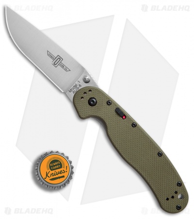 Ontario RAT Model 1A Spring Assisted Knife OD Green G-10 (3.625" Satin) 8870OD