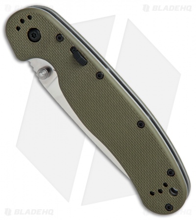 Ontario RAT Model 1A Spring Assisted Knife OD Green G-10 (3.625" Satin) 8870OD