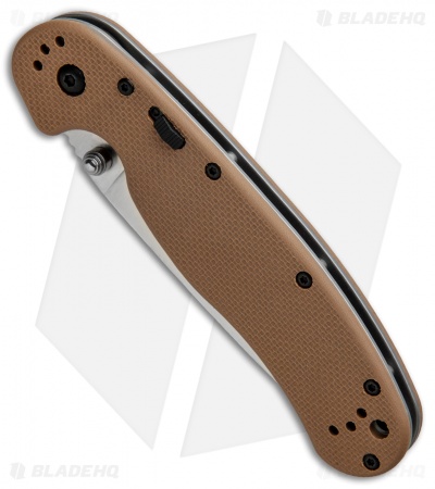 Ontario RAT Model 1A Spring Assisted Knife Coyote Brown G-10 (3.625" Satin)