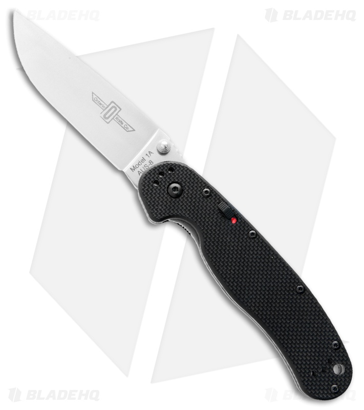 Ontario RAT Model 1A Spring Assisted Knife Black G10 (3.625" Satin) 8870