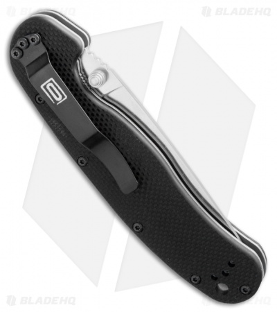Ontario RAT Model 1A Spring Assisted Knife Black G10 (3.625" Satin) 8870