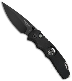 Pro-Tech Lerch TR-5 Skull Custom Spring Assisted Knife Black (3.25" Black) SA.70