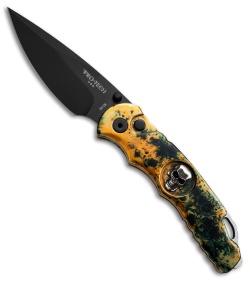 Pro-Tech Lerch TR-5 Skull Custom Spring Assisted Knife Splash (3.25" Black)