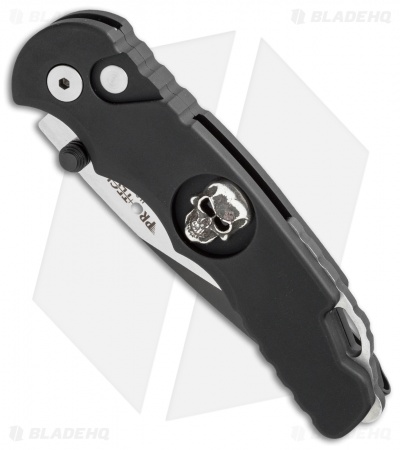 Pro-Tech Lerch TR-5 Skull Custom Spring Assisted Knife Black (3.25" Black) SA.61