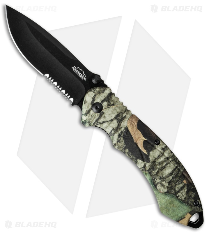 Remington Sportsman FAST 2.0 Spring Assisted Knife Camo (3.5" Black Serr)