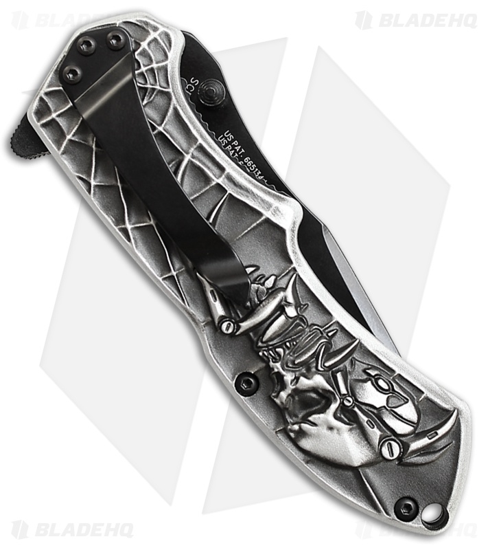 Schrade Boneyard Series Spider MAGIC Spring Assisted Knife (3.25" Black Serr)