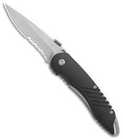 Schrade Extreme Survival Spring Assisted Knife Black ABS (3" BB Serr) SCHAS1