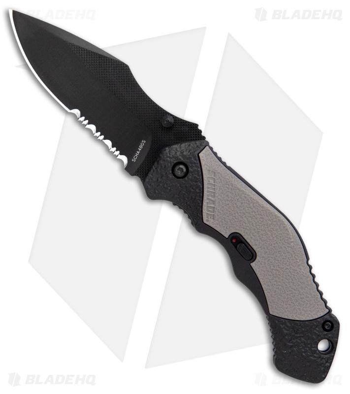 Schrade SCHA4BG Clip Point MAGIC Spring Assisted Knife (3.3" Black Serrated)