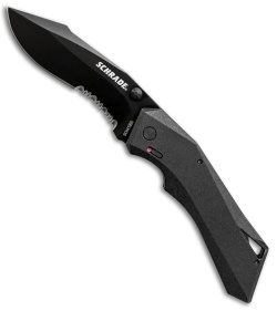 Schrade Shiznit MAGIC Spring Assisted Knife Black (3.375" Black Serr)