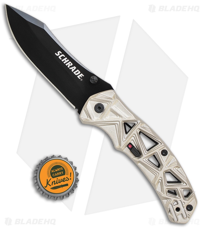 Schrade Shizzle MAGIC Spring Assisted Knife Champagne (3.375" Black)