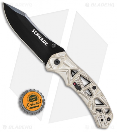 Schrade Shizzle MAGIC Spring Assisted Knife Champagne (3.375" Black)