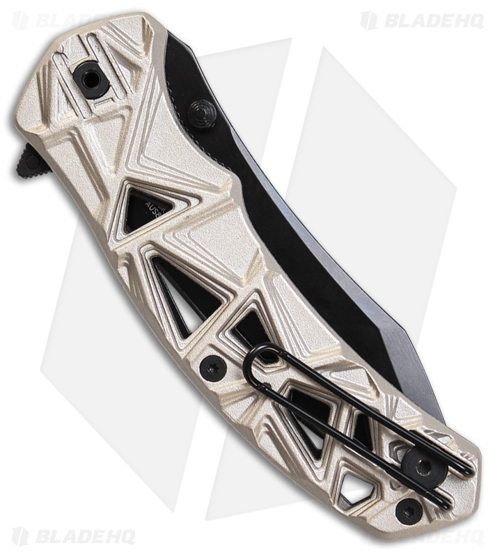 Schrade Shizzle MAGIC Spring Assisted Knife Champagne (3.375" Black Serr)