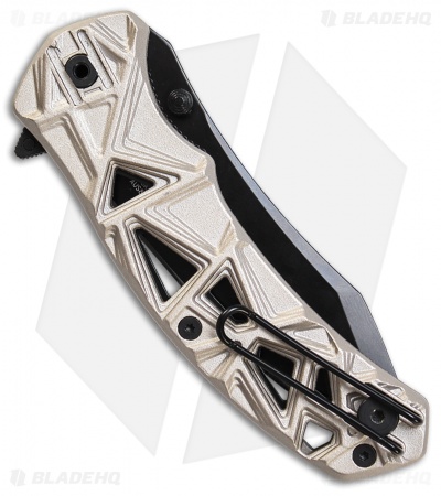 Schrade Shizzle MAGIC Spring Assisted Knife Champagne (3.375" Black Serr)
