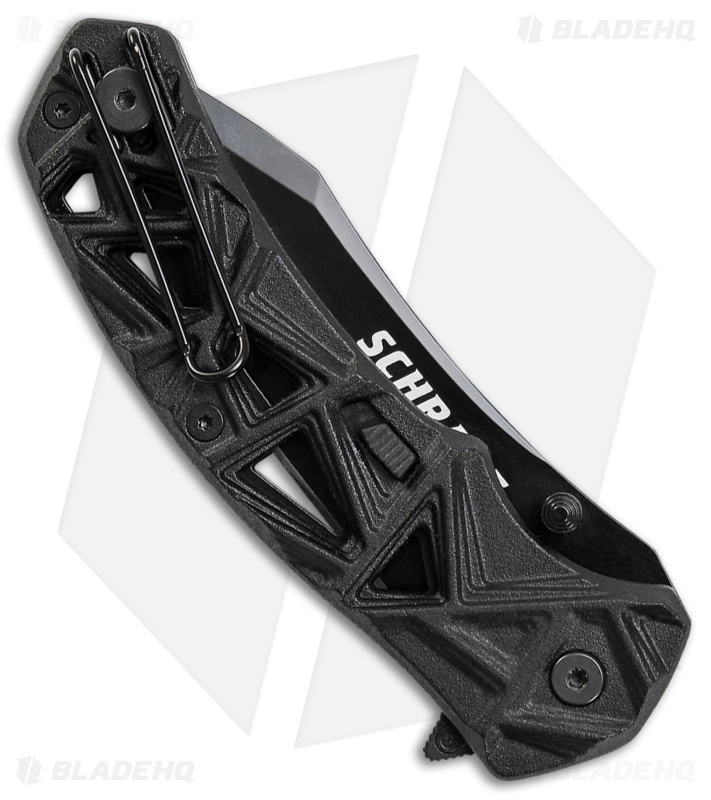 Schrade Shizzle MAGIC Spring Assisted Knife Black (3.375" Black Serr)