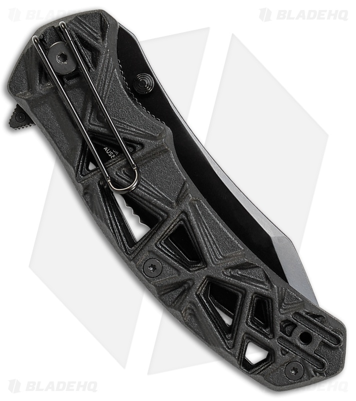 Schrade Shizzle MAGIC Spring Assisted Knife Black (3.375" Black Serr)