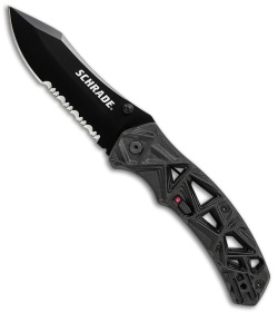 Schrade Shizzle MAGIC Spring Assisted Knife Black (3.375" Black Serr)