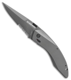 Schrade Landshark Spring Assisted Knife Gray Aluminum (3" Gray) SCHA9SCP