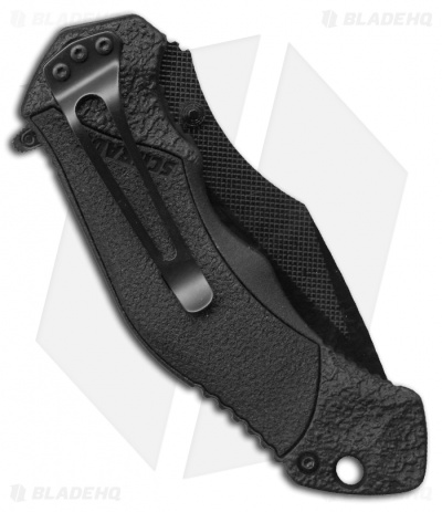 Schrade SCHA4BGS Clip Point MAGIC Spring Assisted Knife (3.3" Black Serr)