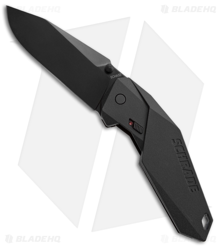 Schrade SCHA5B Clip Point Spring Assisted Knife (3.375" Black Plain)