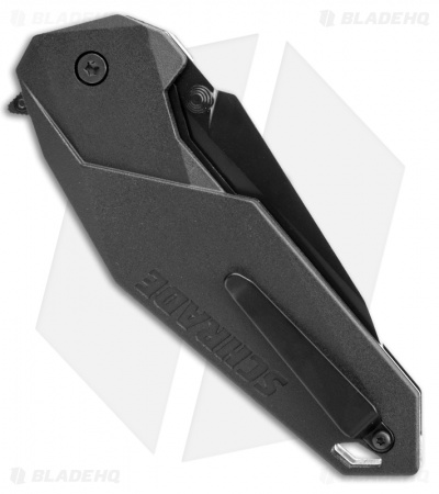 Schrade SCHA5B Clip Point Spring Assisted Knife (3.375" Black Plain)