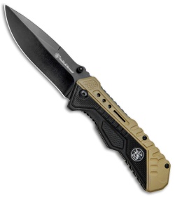 Smith & Wesson Spring Assisted Knife Black & Tan (3.3" Black) 1084302