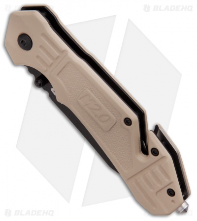 M&P M2.0 S.A. Thumb Stud Spring Assisted Knife FDE Aluminum (3.5" Black)