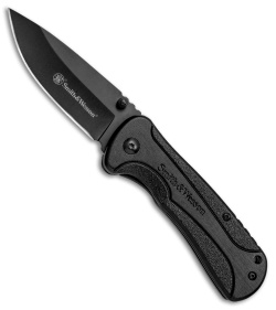 Smith & Wesson Drop Point Spring Assisted  Knife (3" Black) 1084304