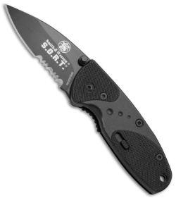 Smith & Wesson Medium S.O.R.T. Spring Assisted Knife Black (2" Black Serr) 