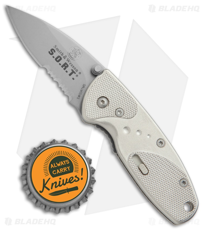 Smith & Wesson Medium S.O.R.T. Spring Assisted Knife Champagne (2" BB Serr) 