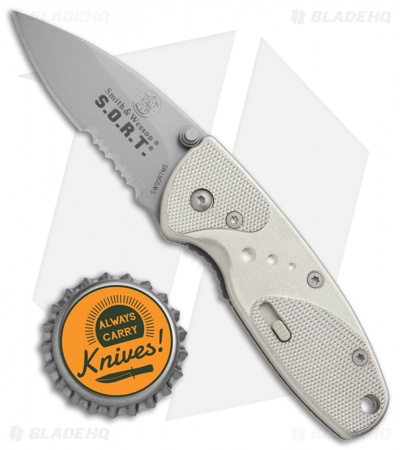Smith & Wesson Medium S.O.R.T. Spring Assisted Knife Champagne (2" BB Serr) 