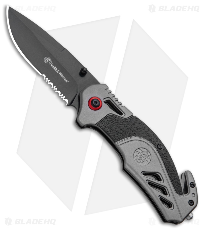 S&W S.A. Thumb Stud Spring Assisted Knife Aluminum (3.25" Black)