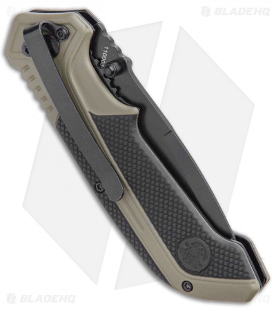S&W S.A. Thumb Stud Spring Assisted Knife OD Green Aluminum (3.5" Black)