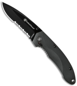 Smith & Wesson SWAT Spring Assisted Knife Gray (3.25" Black Serr) SW6000BS