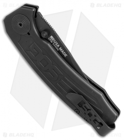 SOG Banner Spring Assisted Knife Black Aluminum (3.5" Black) BA1001
