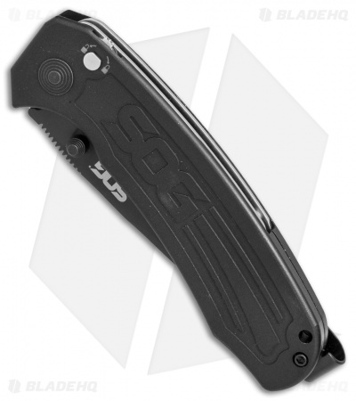 SOG Banner Spring Assisted Knife Black Aluminum (3.5" Black) BA1001
