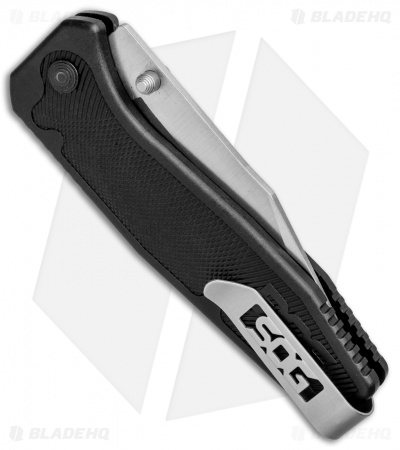 SOG Flare Clip Point Assisted Opening Knife (3.5" Satin) FLA1001-CP