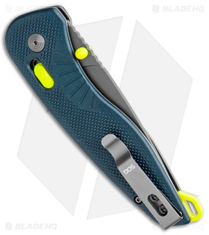 SOG Aegis AT Spring Assisted Knife Indigo GRN (3.13" Dark Gray)