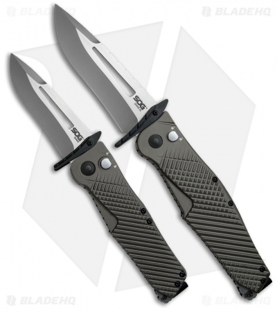 SOG Quake XL Spring Assisted Knife FDE Aluminum (4.5" Two-Tone) IM1101-BX