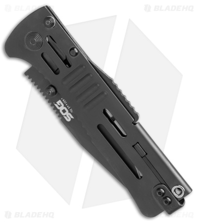 SOG SlimJim Black Assisted Opening Knife (3.18" Black Plain) SJ-32