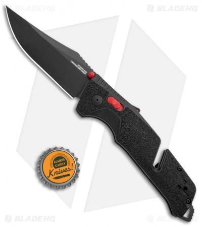 SOG Trident AT-XR Lock Knife Black/Red Clip Point (3.7" Black)