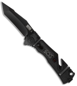 SOG Trident Elite Tanto Spring Assisted Knife (3.7" Black) TF104