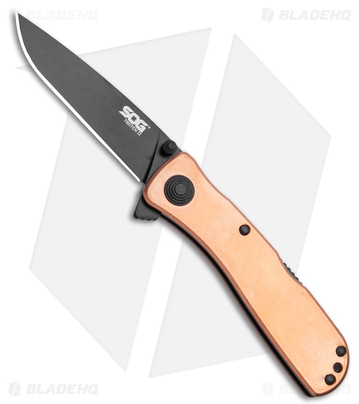 Sog Twitch Ii Spring Assisted Knife Copper 2 68 Black Twi302 Pb Blade Hq