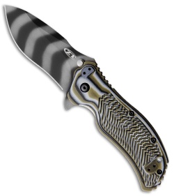 Zero Tolerance 0350 A/O Knife Predator Green (3.25" Tiger Stripe) ZT 0350TSPG