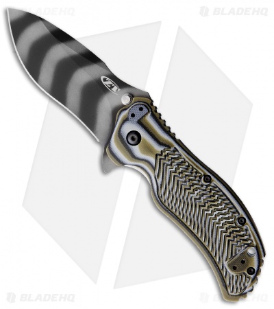 Zero Tolerance 0350 A/O Knife Predator Green (3.25" Tiger Stripe) ZT 0350TSPG